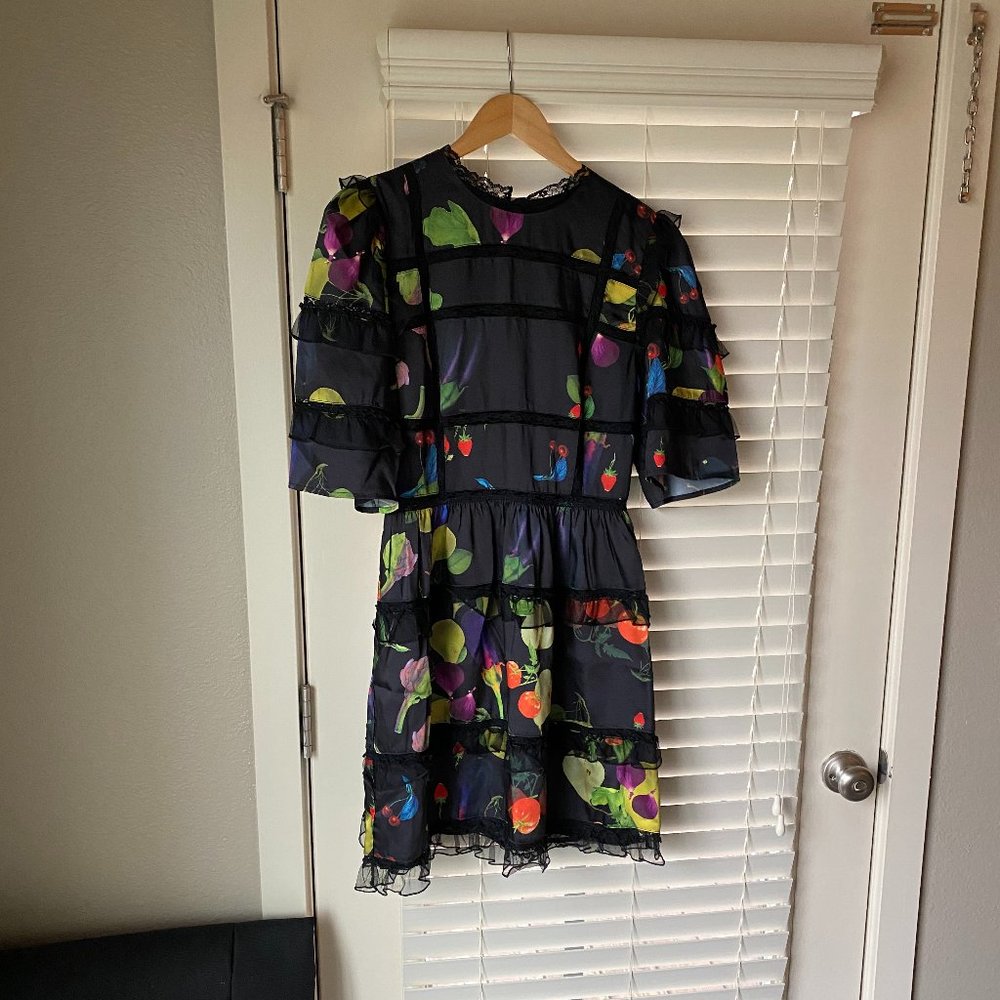 NWT Cynthia Rowley black silk Olivia dress
